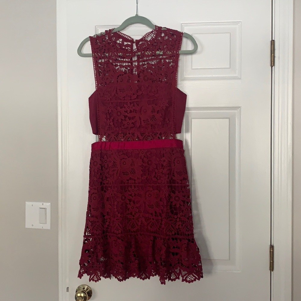 Lace cut out mini dress